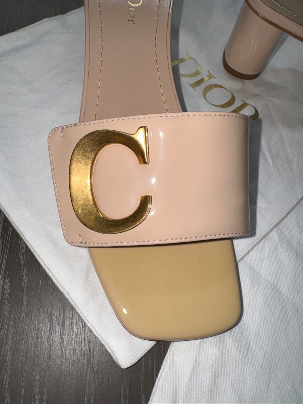 Christian Dior C’est Beige Mule Sandals with Square Toe - Picture 9 of 11